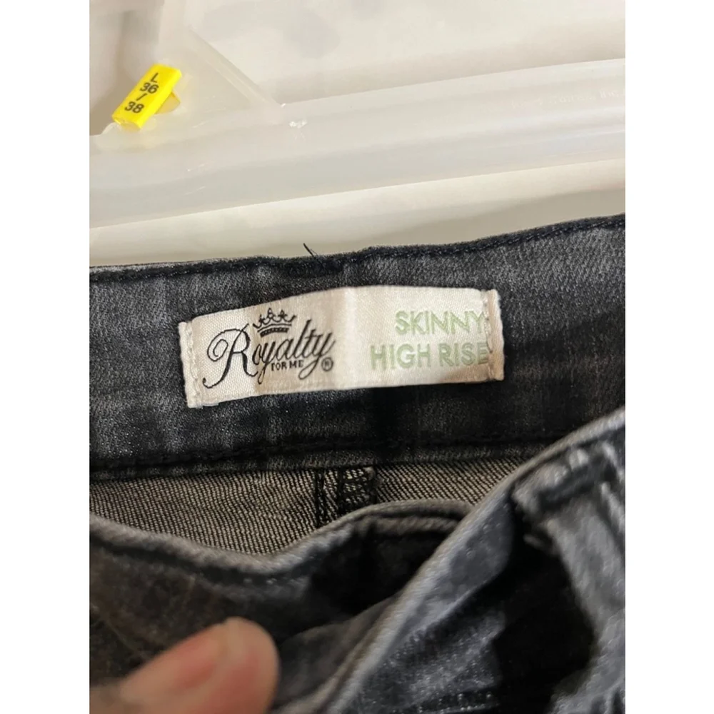 Royalty For Me Skinny High Rise Jeans Women's Size 6 Black Medium Wash - Picture 5 of 10
